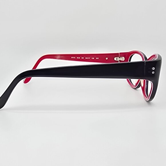 Kate Spade New York Bri DC8 XO Gloss Black on Red Cat Eye Sunglasses Frame 54mm - Picture 5 of 14